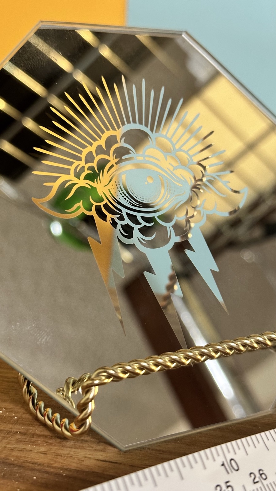 Custom Art on Hexagonal Mirror